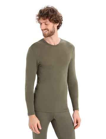 Loden Men's Icebreaker Merino 175 Everyday Long Sleeve Crewe Thermal Top Base Layers | USA 1374ZUTG